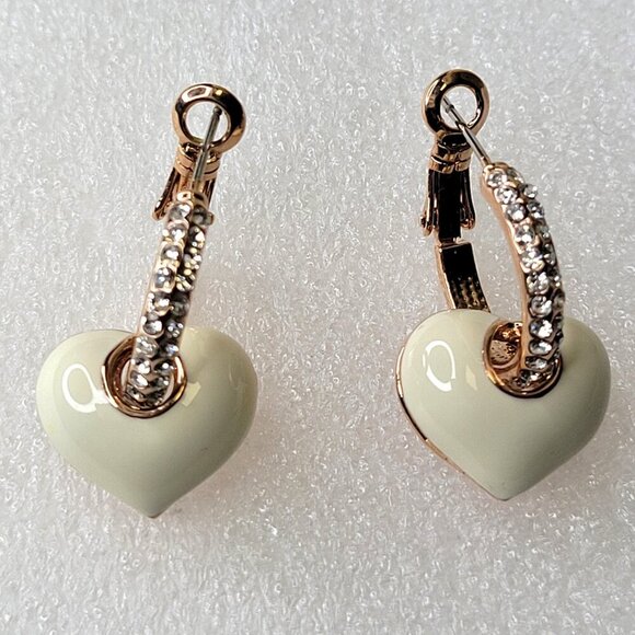 Small Heart Shaped Crystal Earrings - Picture 2 of 9